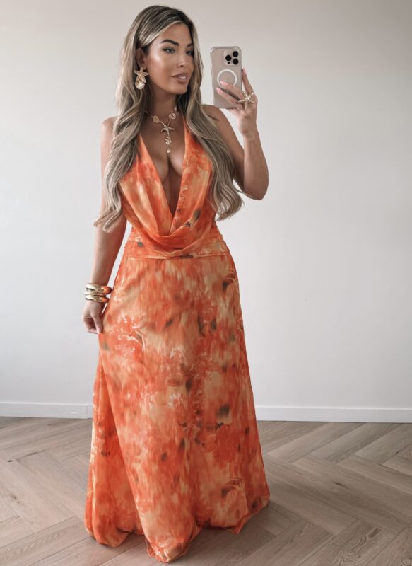 Sunset Long Dress - orange