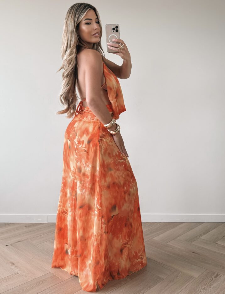 Sunset Long Dress - orange