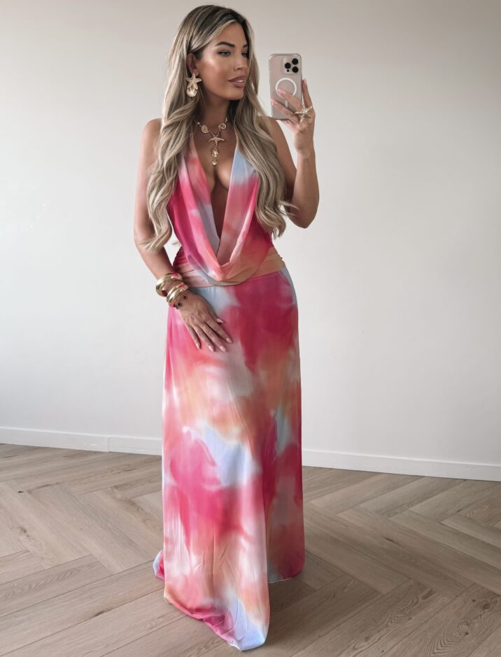 Sunset Long Dress - pink