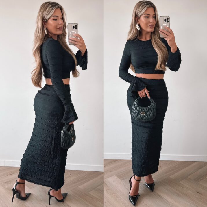 Kourtney ruffle set - Black
