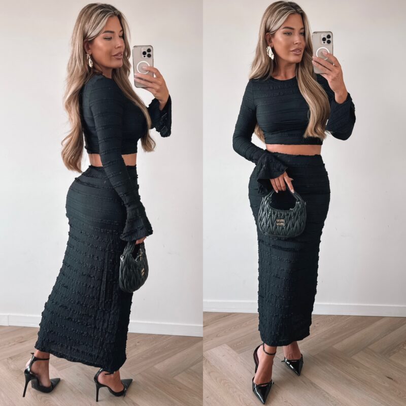 Kourtney ruffle set - Black