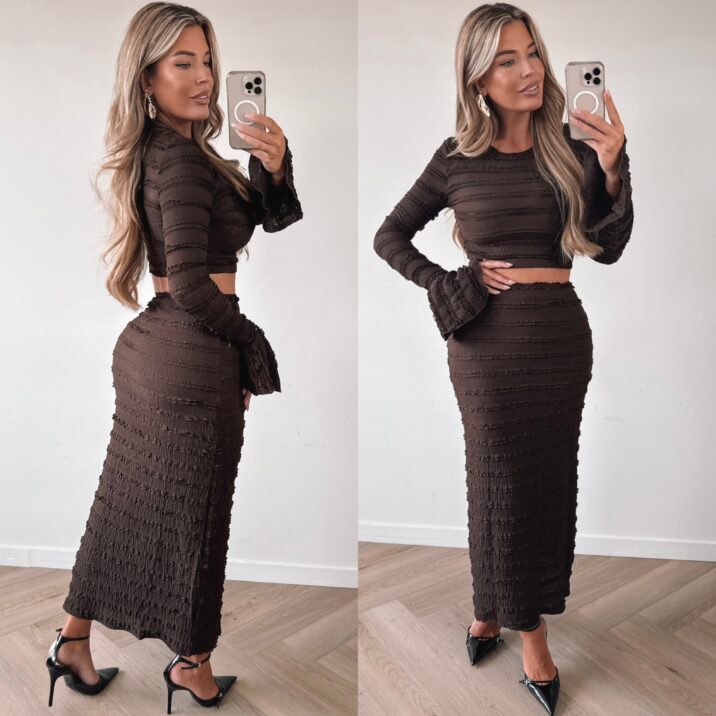 Kourtney ruffle set - Choco