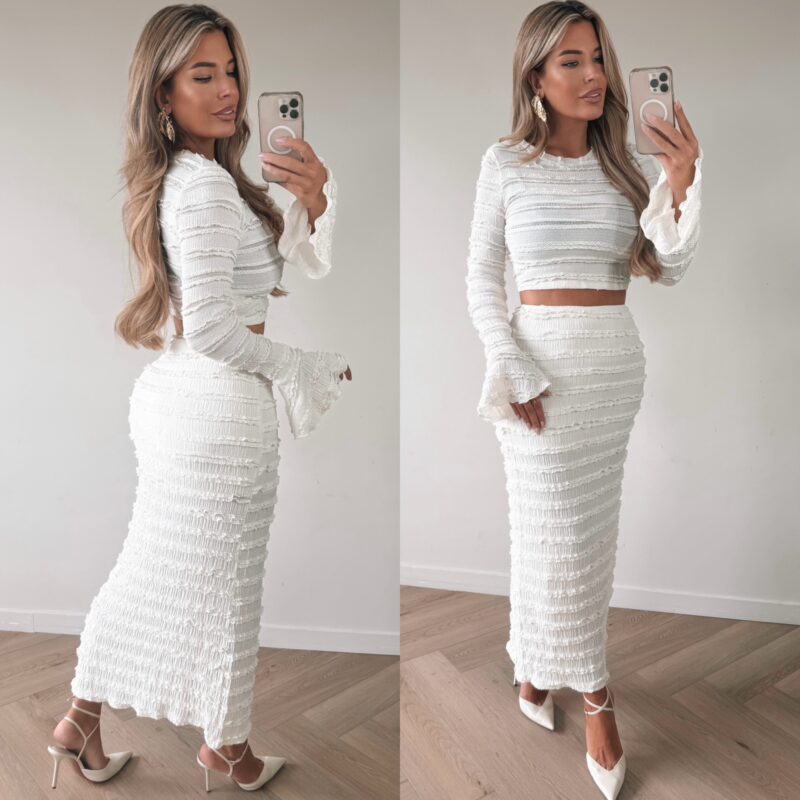 Kourtney ruffle set - Beige
