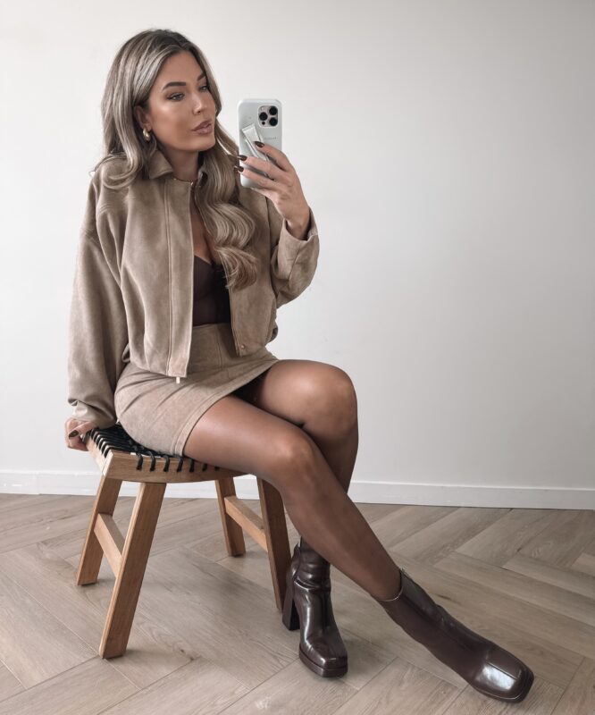 Suede Monica jacket - Beige