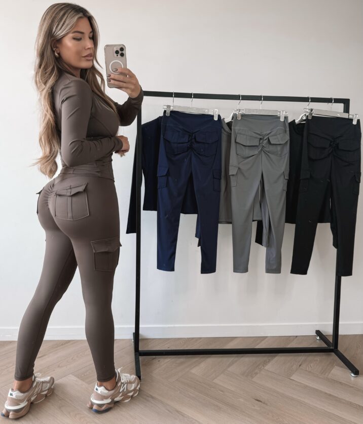 Pocket scrunch tracksuit - Brown