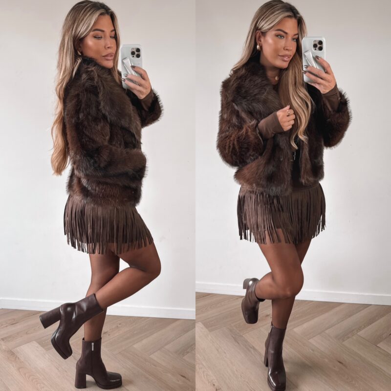 Season Faux fur jacket - Choco