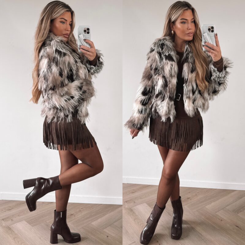 Trend Faux fur jacket - Tricolor
