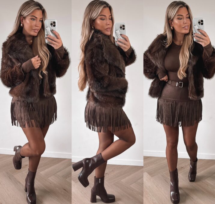 Season Faux fur jacket - Choco
