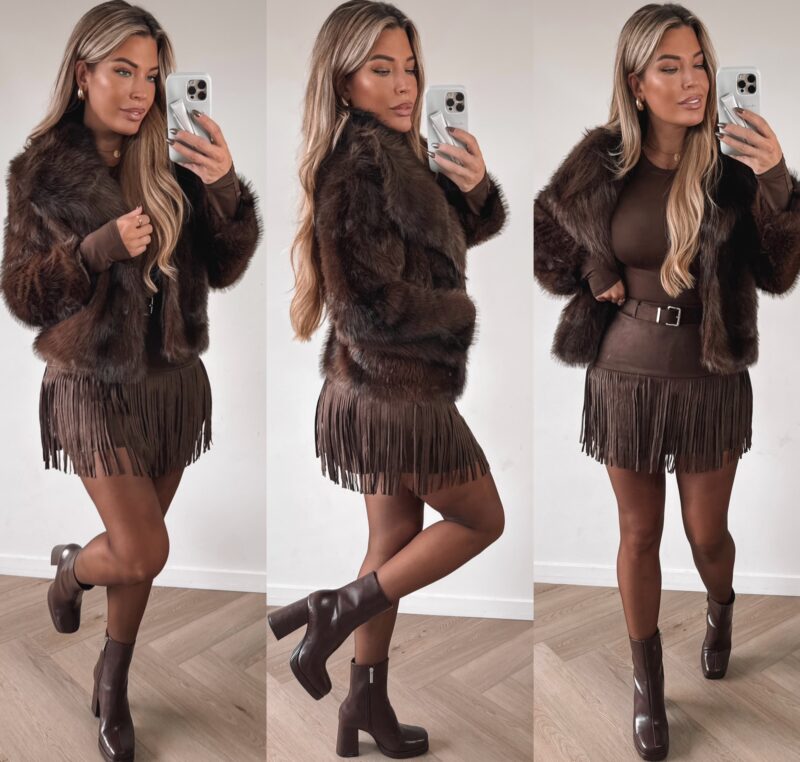 Season Faux fur jacket - Choco