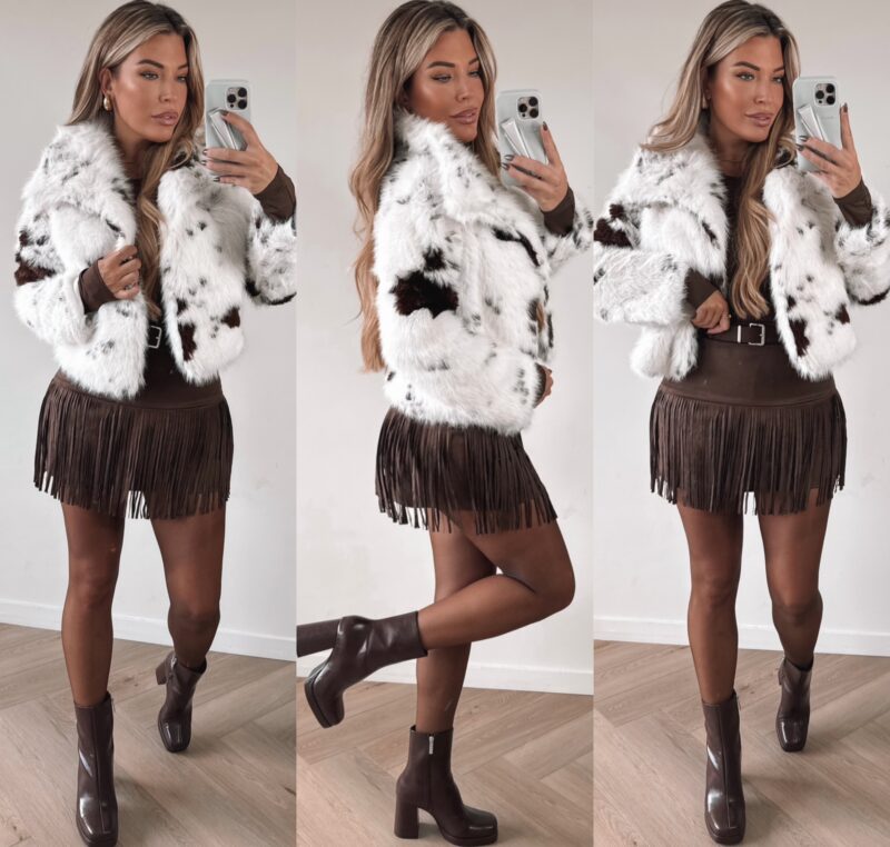 Trend Faux fur jacket - Cowprint
