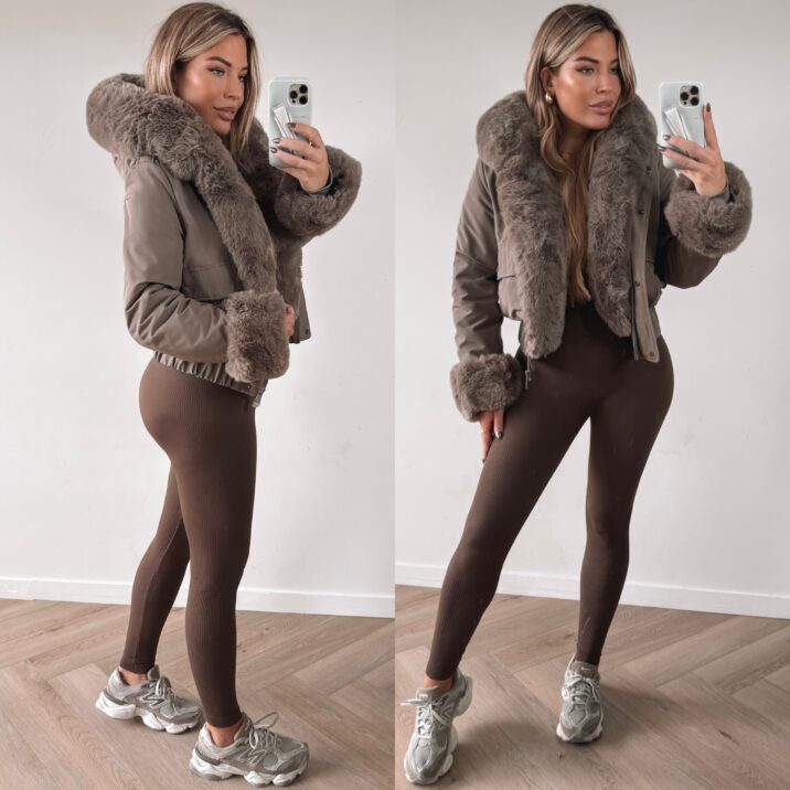 Perfect Furry Winterjacket - Taupe