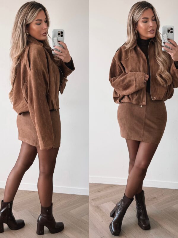 Suede Monica jacket - Camel