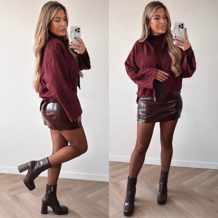 Suede Hills jacket - Bordo