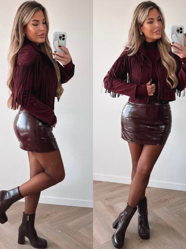 Suede Fringe jacket  - Bordo