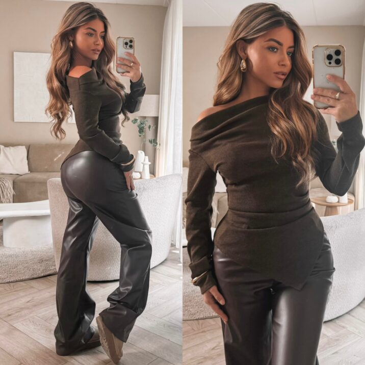 Asymmetrisch Katie top - Choco