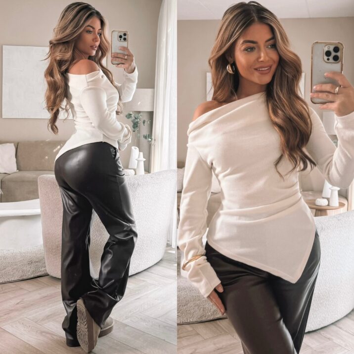 Asymmetrisch Katie top - Beige