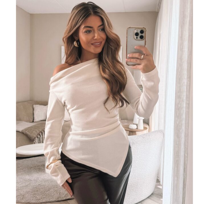 Asymmetrisch Katie top - Beige