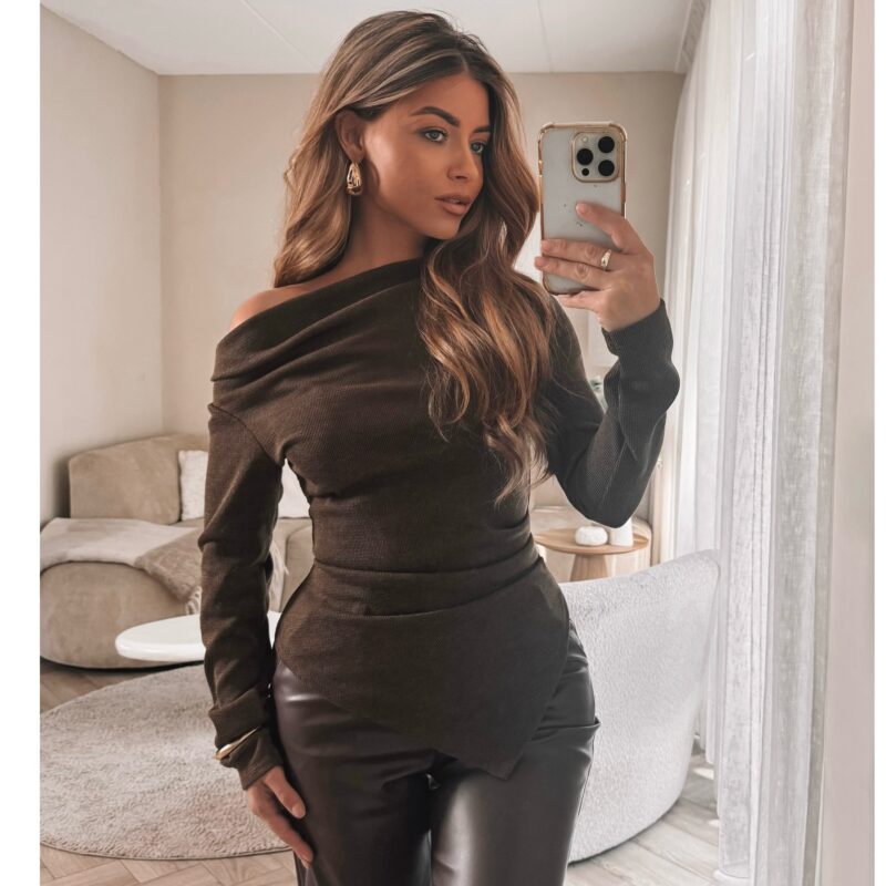 Asymmetrisch Katie top - Choco