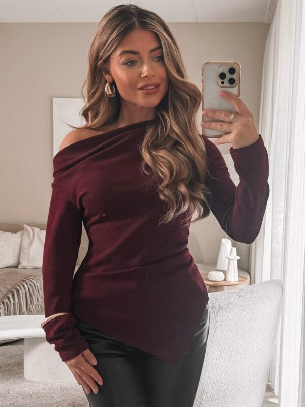 Asymmetrisch Katie top - Bordeaux