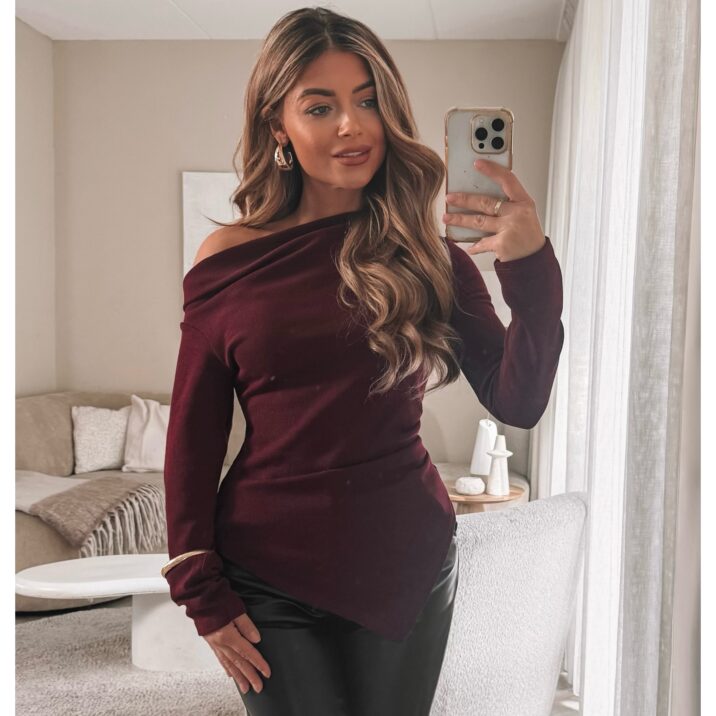 Asymmetrisch Katie top - Bordeaux