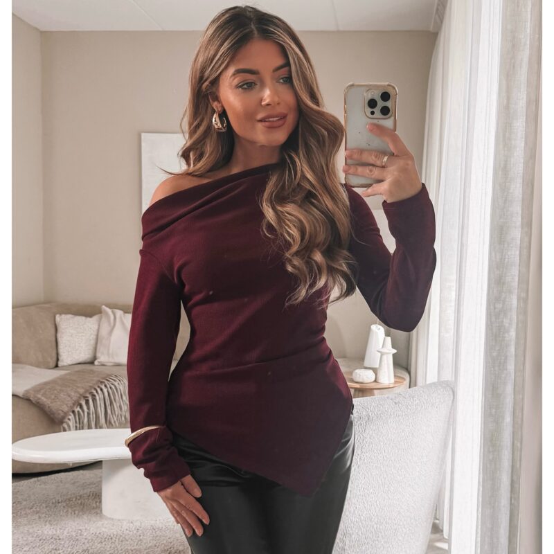Asymmetrisch Katie top - Bordeaux