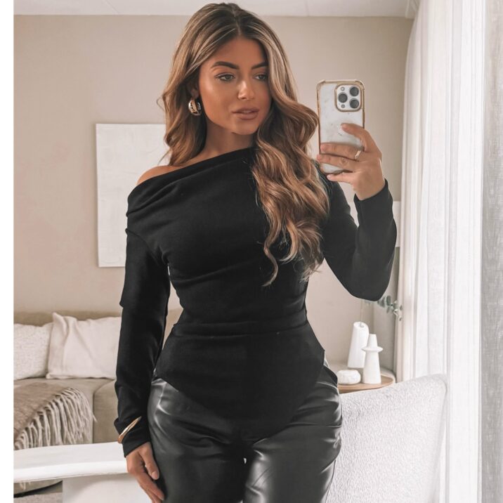 Asymmetrisch Katie top - Black