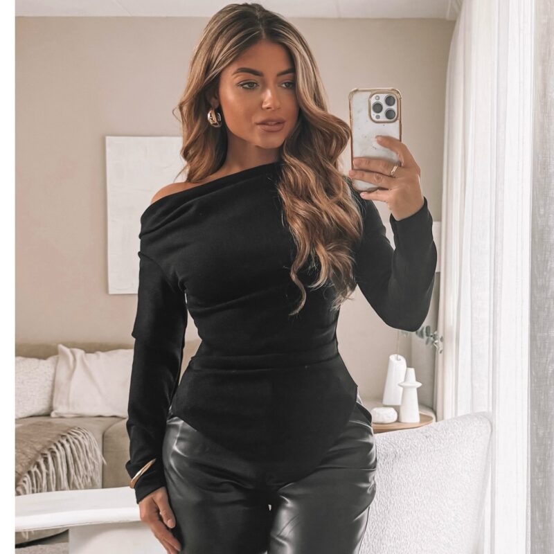 Asymmetrisch Katie top - Black