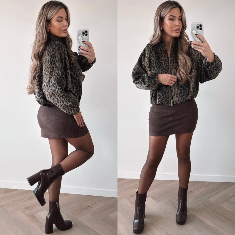 Cozy bomber jacket - Leopard