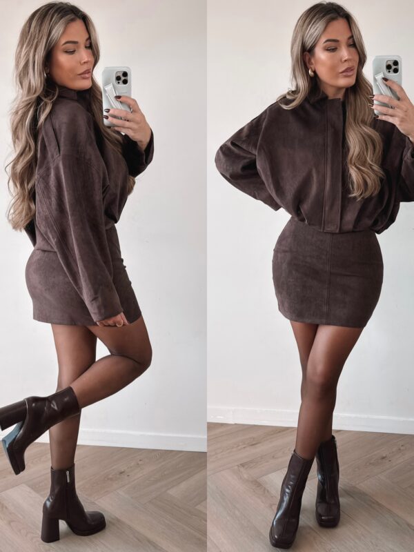 Suede Monica jacket - Choco