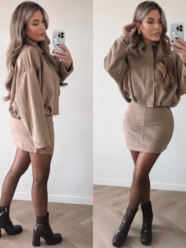 Suede Monica jacket - Beige