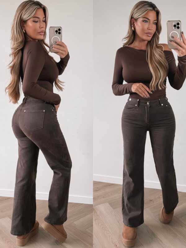 Fabluxe Ambition wide leg jeans - Brown
