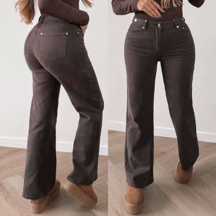 Fabluxe Ambition wide leg jeans - Brown