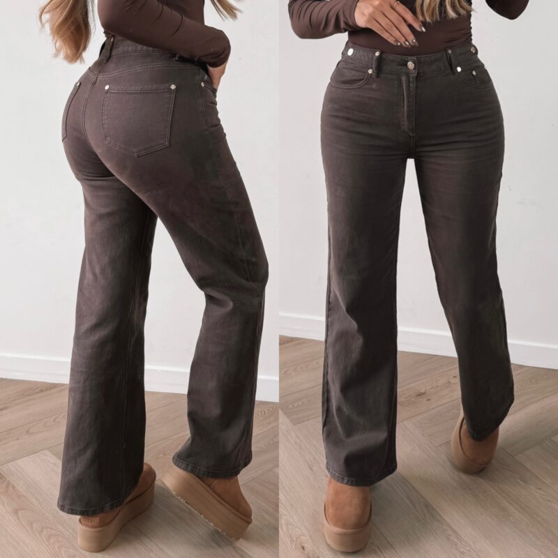 Fabluxe Ambition wide leg jeans - Brown