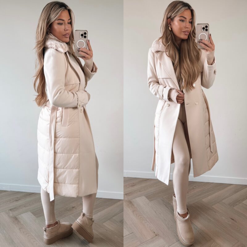 Trenchcoat Winterjacket - Beige