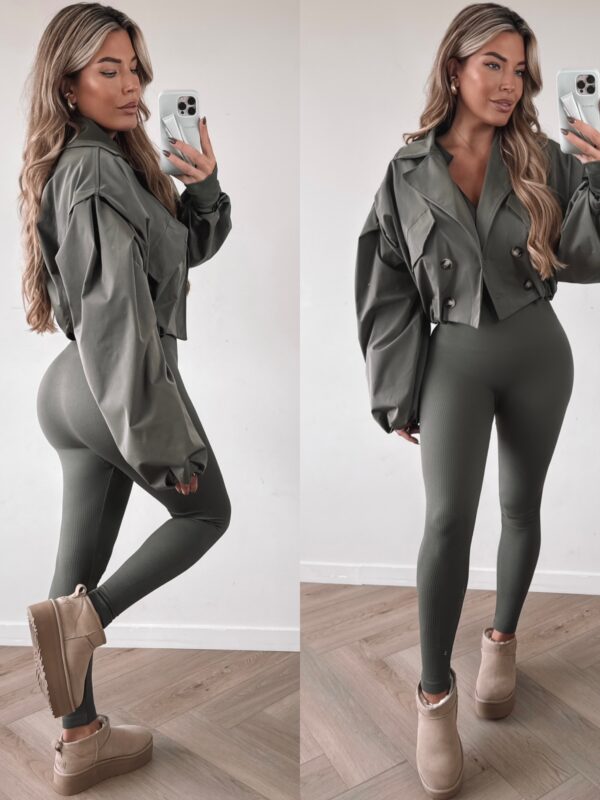 Bomber crop trenchcoat - Khaki