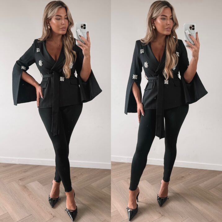 Exclusive diamond blazer - Black