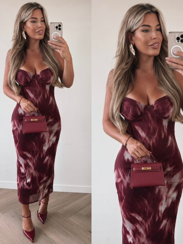 Fabluxe Marble cup dress - Bordo