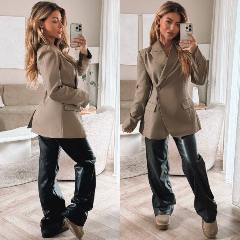 Classic Getailleerde Blazer - Taupe