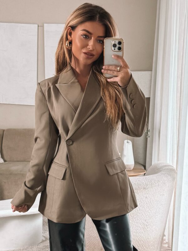 Classic Getailleerde Blazer - Taupe