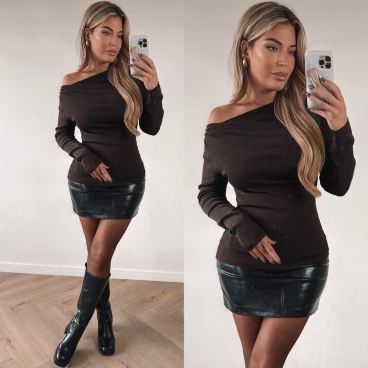 Gia shoulder soft top - Choco
