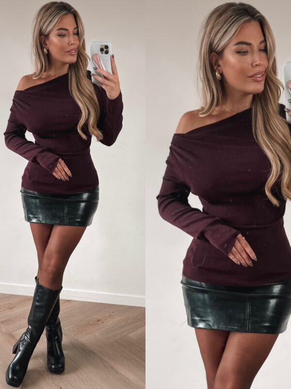 Gia shoulder soft top - Bordo