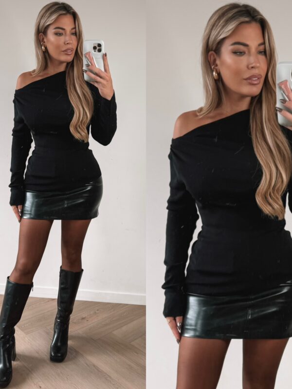 Gia shoulder soft top - Black
