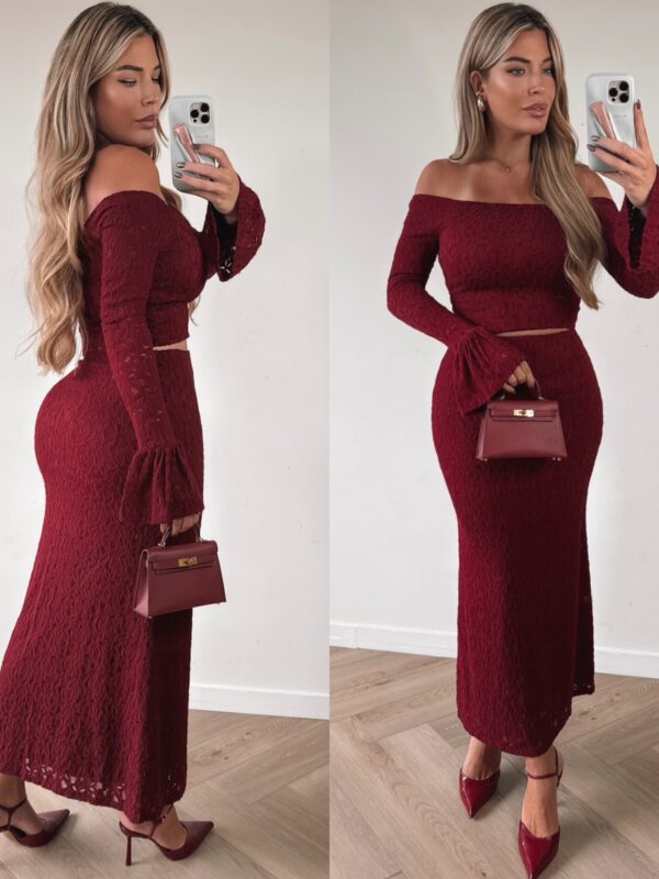 Kylie sleeve set - Bordo