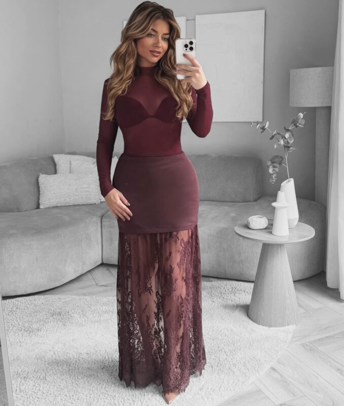 Lace Skirt - Bordeaux