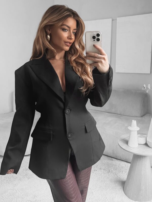 Belted Cinched Blazer - Black