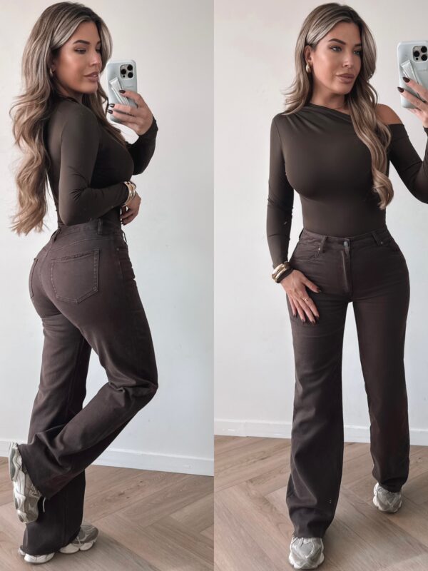 Fabluxe wide leg jeans - Choco