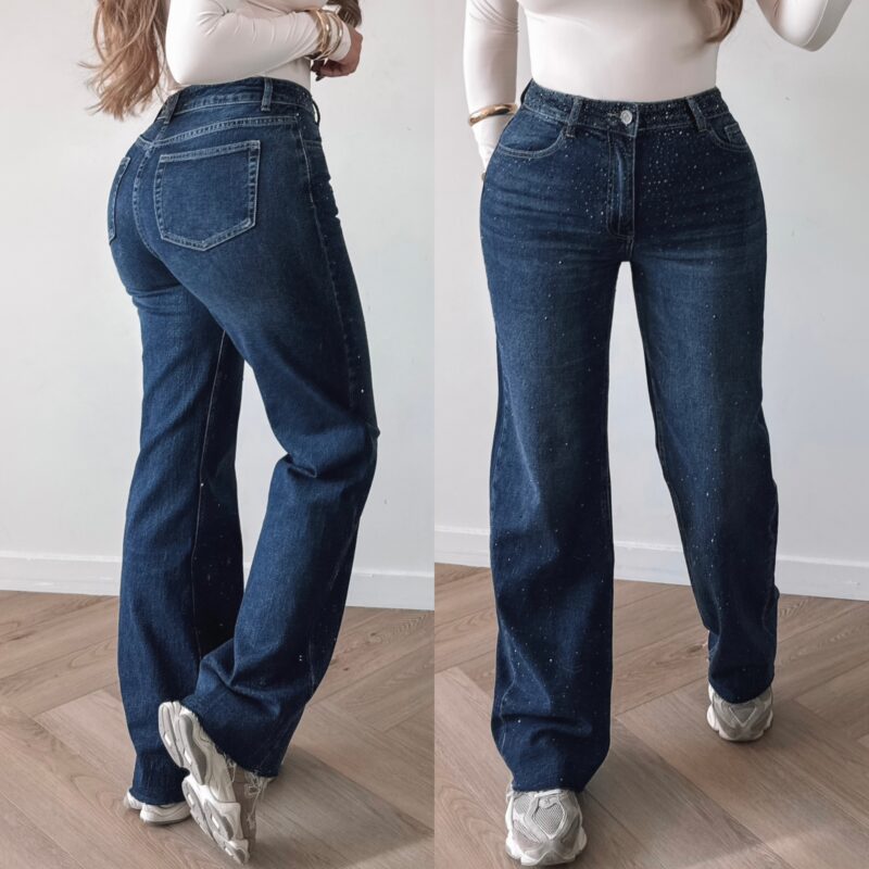 Fabluxe Diamond wide leg jeans - Darkblue