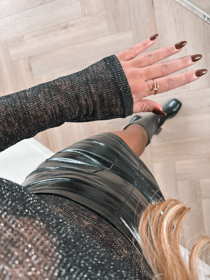 Lurex mesh top - Black