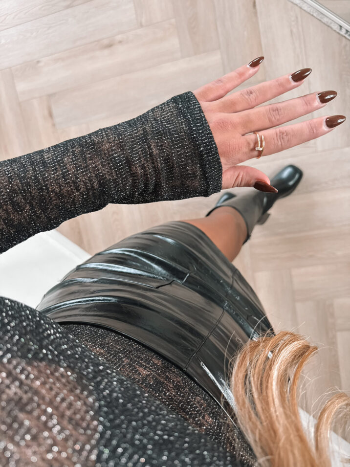 Lurex mesh top - Black