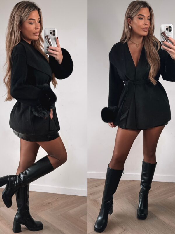 Furry Trenchcoat - Black